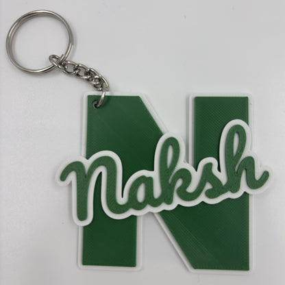 Alphabet and name keychain — photograph of the printed piece