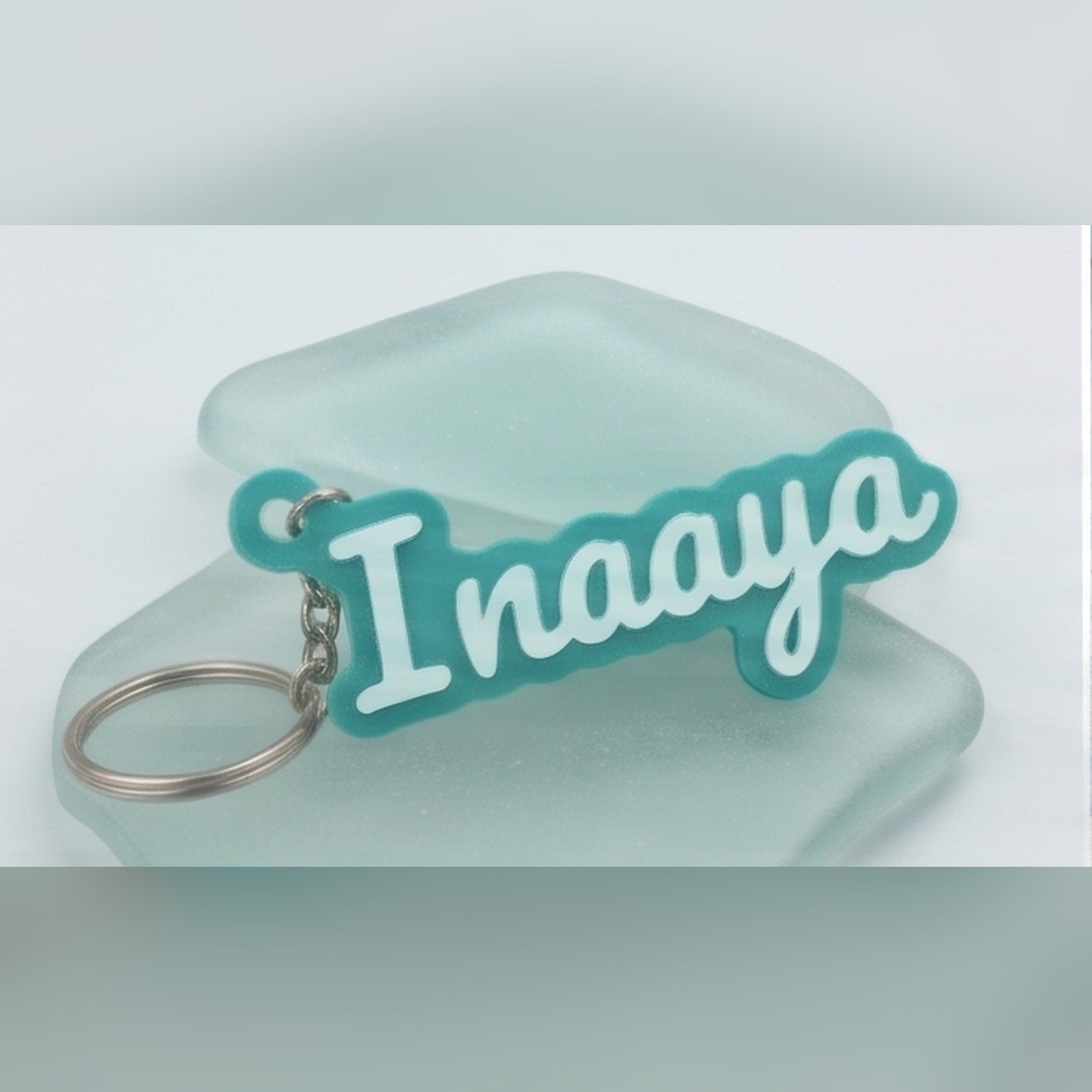 Cursive name keychain — styled view 2