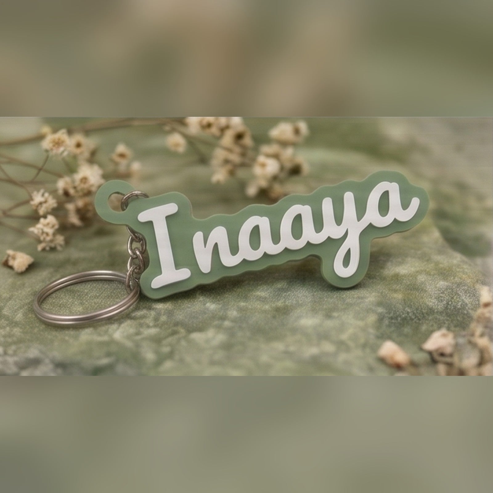 Cursive name keychain — styled view 3