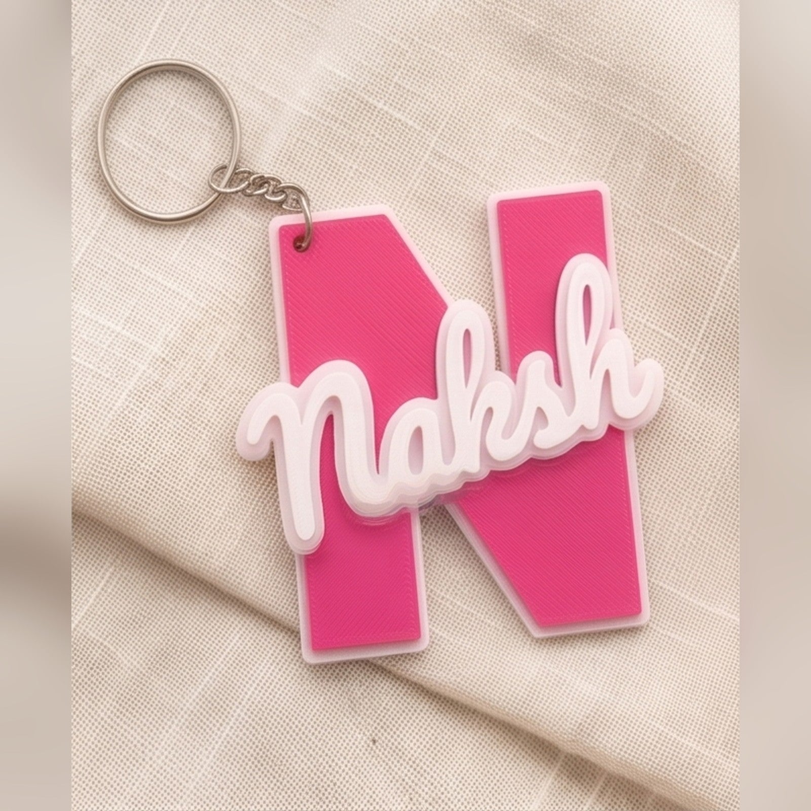 Alphabet and name keychain — styled view 1