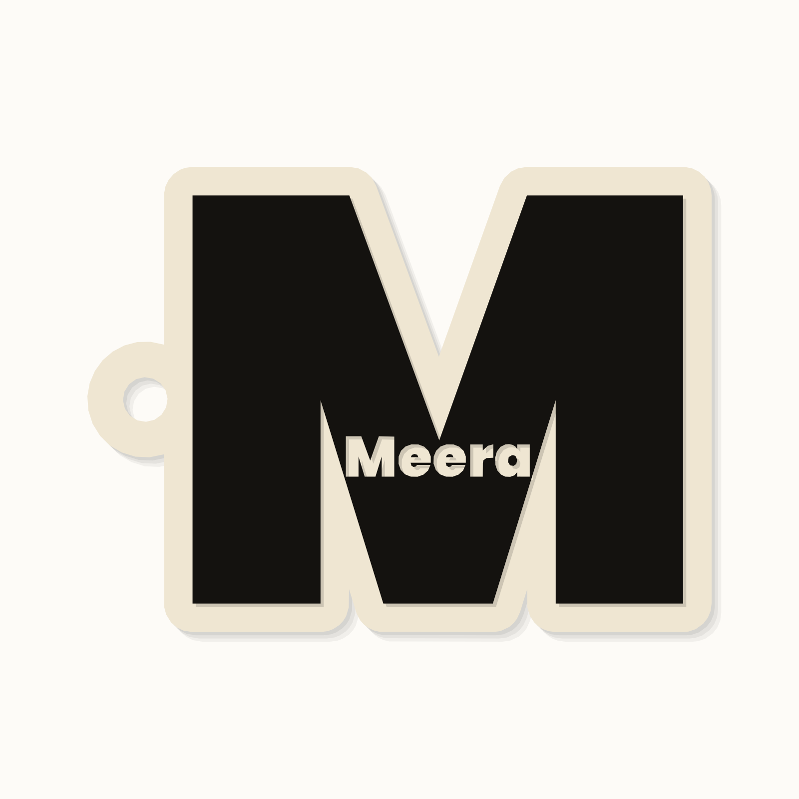 Initial keychain, second example