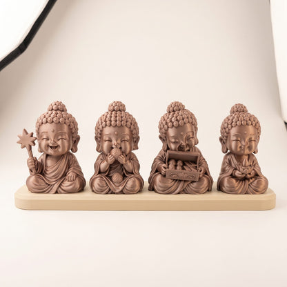 Diwali Buddhas — Set of Four — studio front view