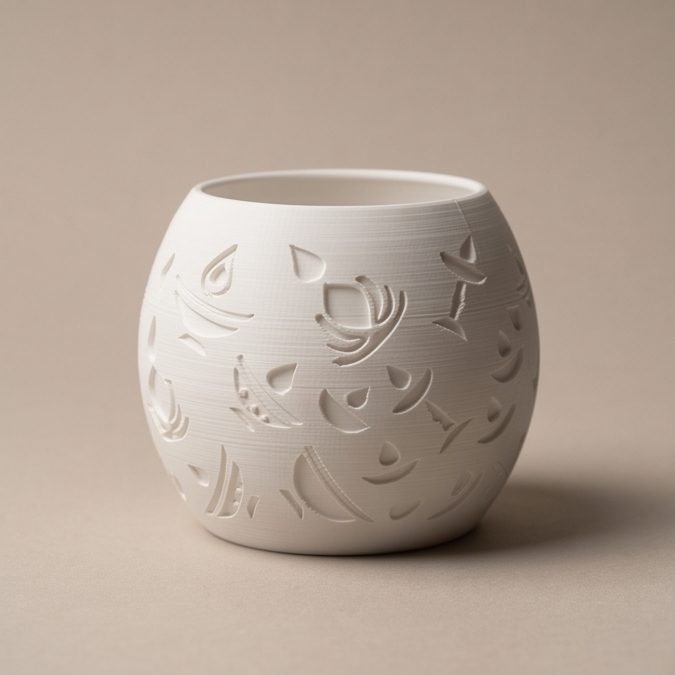 Glowing Diwali Lamp — Round — unlit, studio view