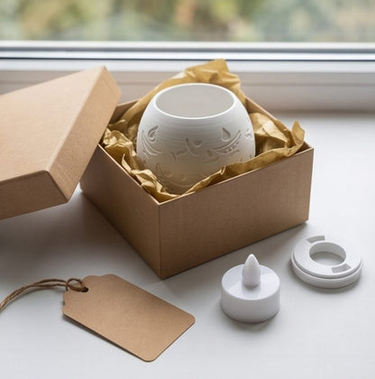 Glowing Diwali Lamp — Round — gift box with the LED tealight
