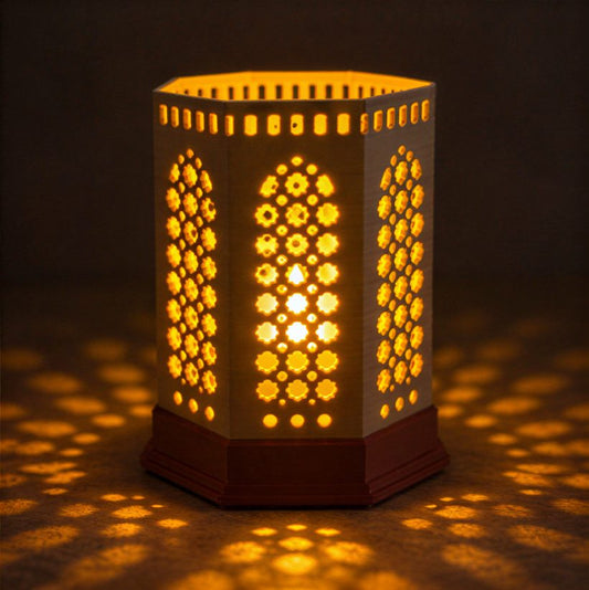 Kumiko Lantern — Jharokha — glowing in the dark