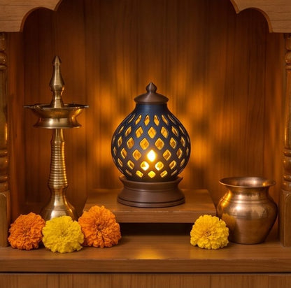 Kumiko Lantern — Kandil — in a home mandir