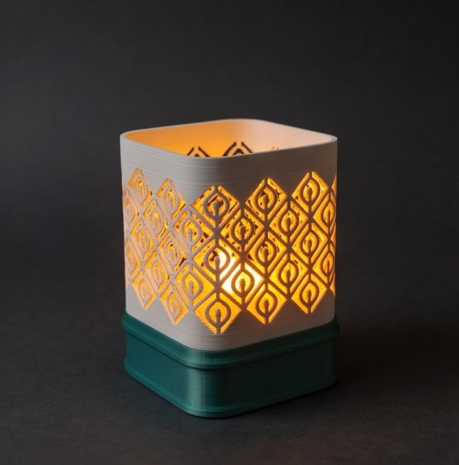 Kumiko Lantern — Kolam — glowing in the dark