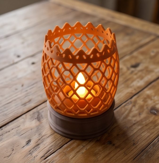 Kumiko Lantern — Lehariya — on a wooden table