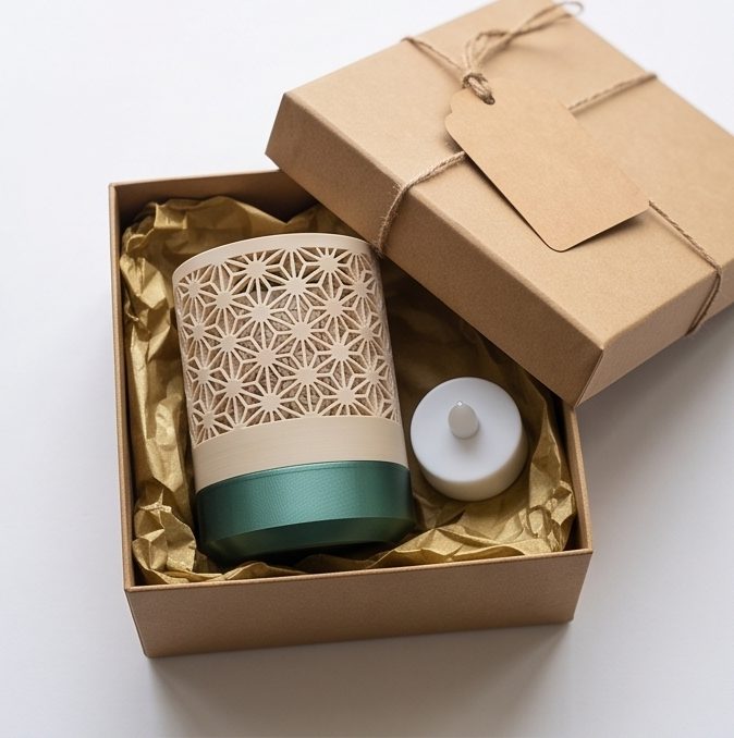 Kumiko Tealight Lamp — in a gift box