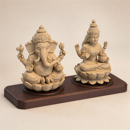 Lakshmi Ganesh on Base — angled view