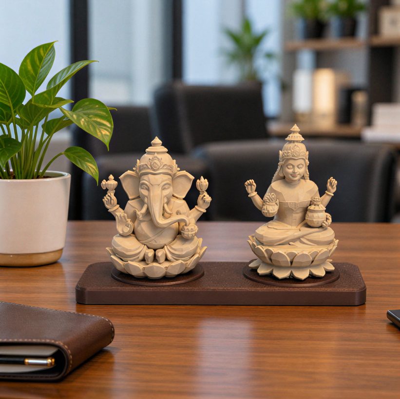 Lakshmi Ganesh on Base — on a work desk