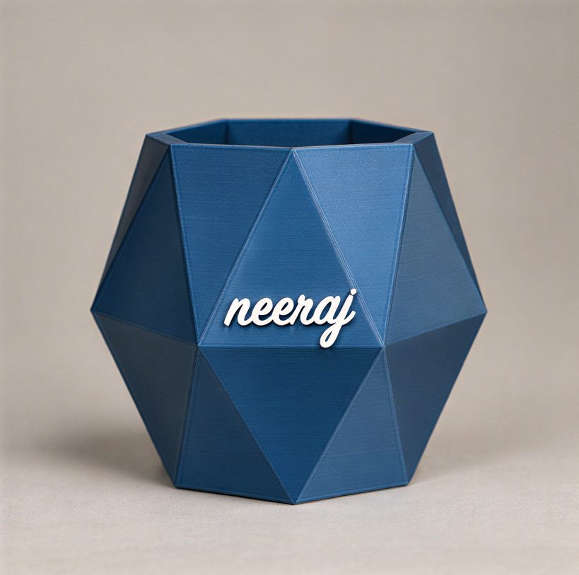 Octagon Name Box — studio view