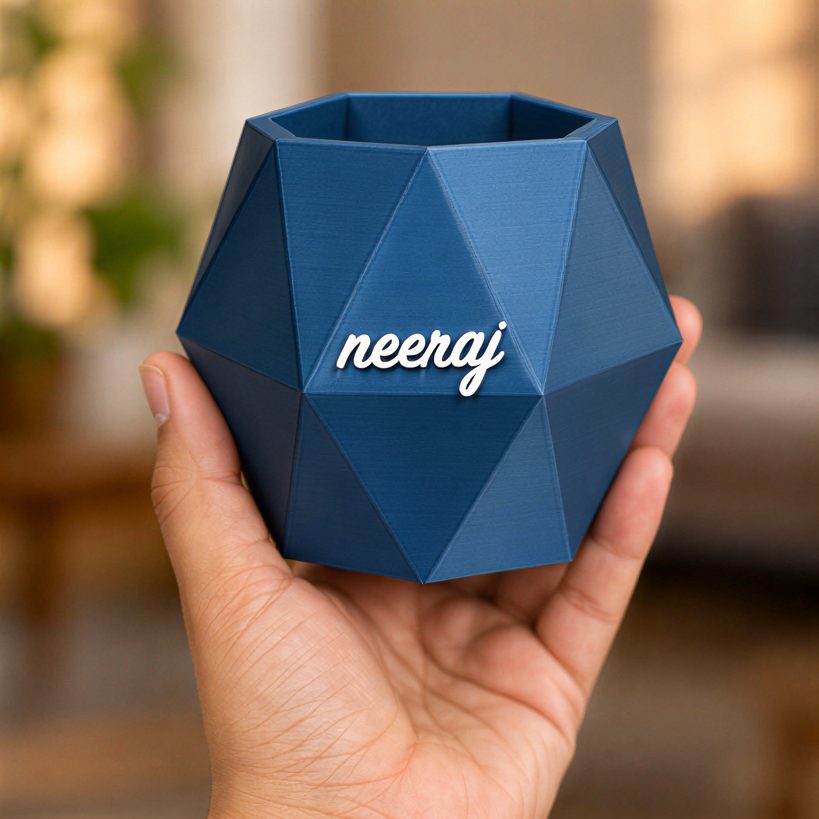 Octagon Name Box — held in the hand