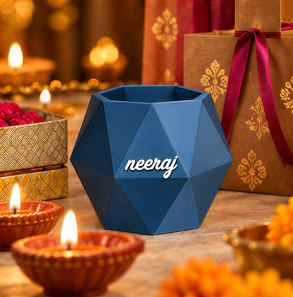 Octagon Name Box — with Diwali gifts and diyas