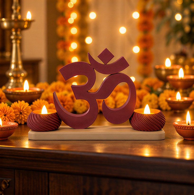 Small OM Stand with Twin Diyas